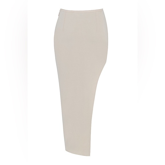 House of CB - Beige Thigh Split Midi Skirt - Picture 11 of 13